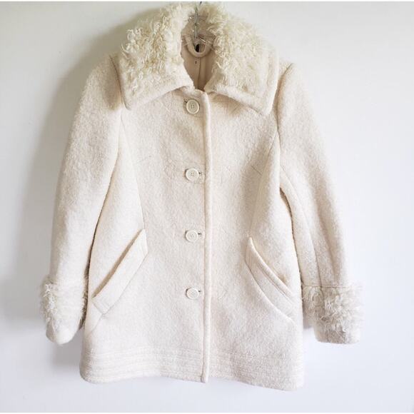 Free People Faux Fur Wooley Pea Coat - Picture 3 of 8